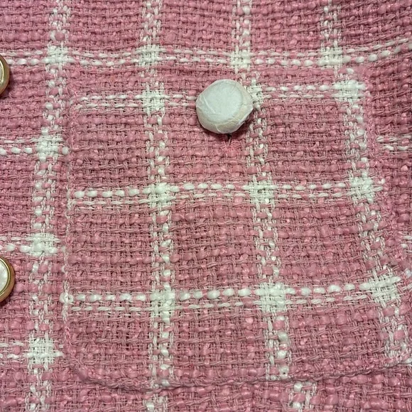 Rachel Zoe NWT Pink and White Tweed Blazer size Medium - Picture 7 of 8